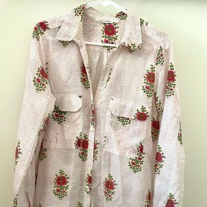 Roberta Roller Rabbit, Size M, Cotton, button down shirt.